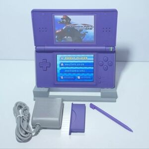 Nintendo DS Lite Violet Purple Handheld System with Charger & Stylus Pen